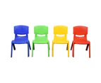 60x60cm Square Blue Kid's Table and 1 x Yellow Chair 1 x Red Chair