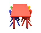 120x60cm Rectangle Red Kid's Table and 4 Mixed Chairs