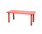 120x60cm Red Rectangle Kid's Table and 8 Mixed Chairs