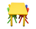 120x60cm Rectangle Yellow Kid's Table and 4 Mixed Chairs