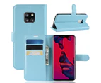 Light Blue For HUAWEI Mate 20 Premium Leather Flip Wallet TPU Phone Case Cover