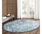 Evolve Muse Transitional Round Rug - Blue -150x150cm
