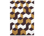 Gem Cube Rug - Yellow Brown White 230x320cm