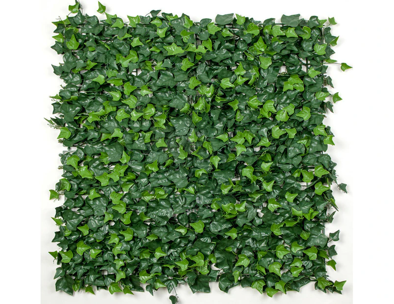 UV Stabalised Artificial Green Wall Leaf Screens / Panels - 1m x 1m - Ivy Leaf