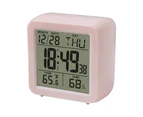 Pearl Lcd With Touch Snooze/Light Silent Alarm Clock - Pink - 9cm