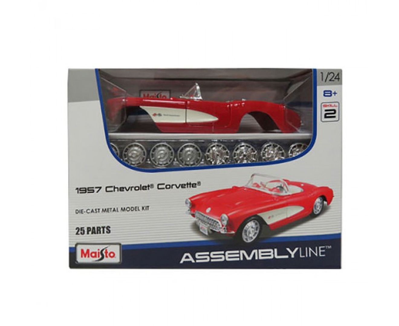 Play Vehicles Maisto Assembly Line 1957 Chevrolet Corvette 1//24 Scale Diecast /"