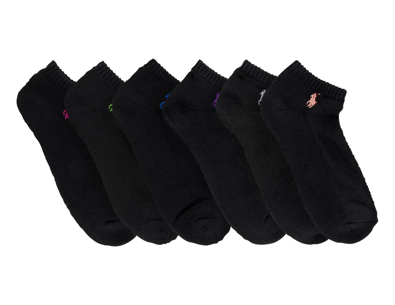 Polo Ralph Lauren Women's US Size 9-11 Low Cut Sock 6-Pack - Black