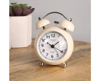 Baxter Bubble Double Bell Silent Alarm Clock with Snooze, Light - White - 10x8cm