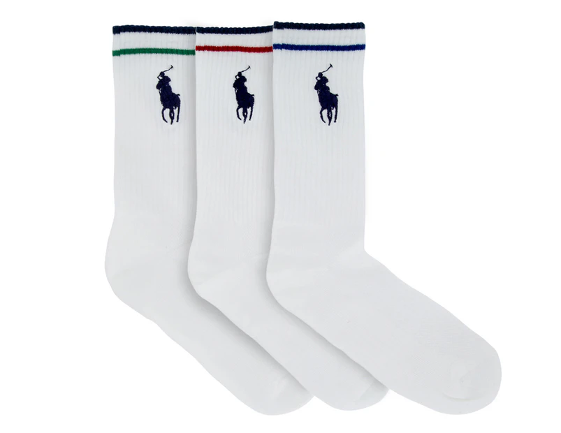 Polo Ralph Lauren Men's US Size 10-13 Technical Sport Crew Sock 3-Pack - Multi