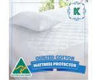 Australian Made Quilted Fully Fitted Mattress Protector Cotton Cover King Size Bed
