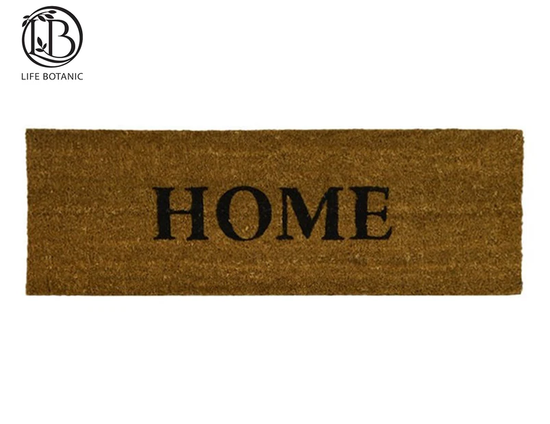 Life Botanic 40x120cm Home PVC Backed Coir Doormat - Natural/Black