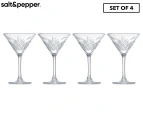 Set of 4 Salt & Pepper 230mL Winston Martini Glasses - Clear