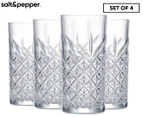 Set of 4 Salt & Pepper 450mL Winston High Ball Glasses - Clear
