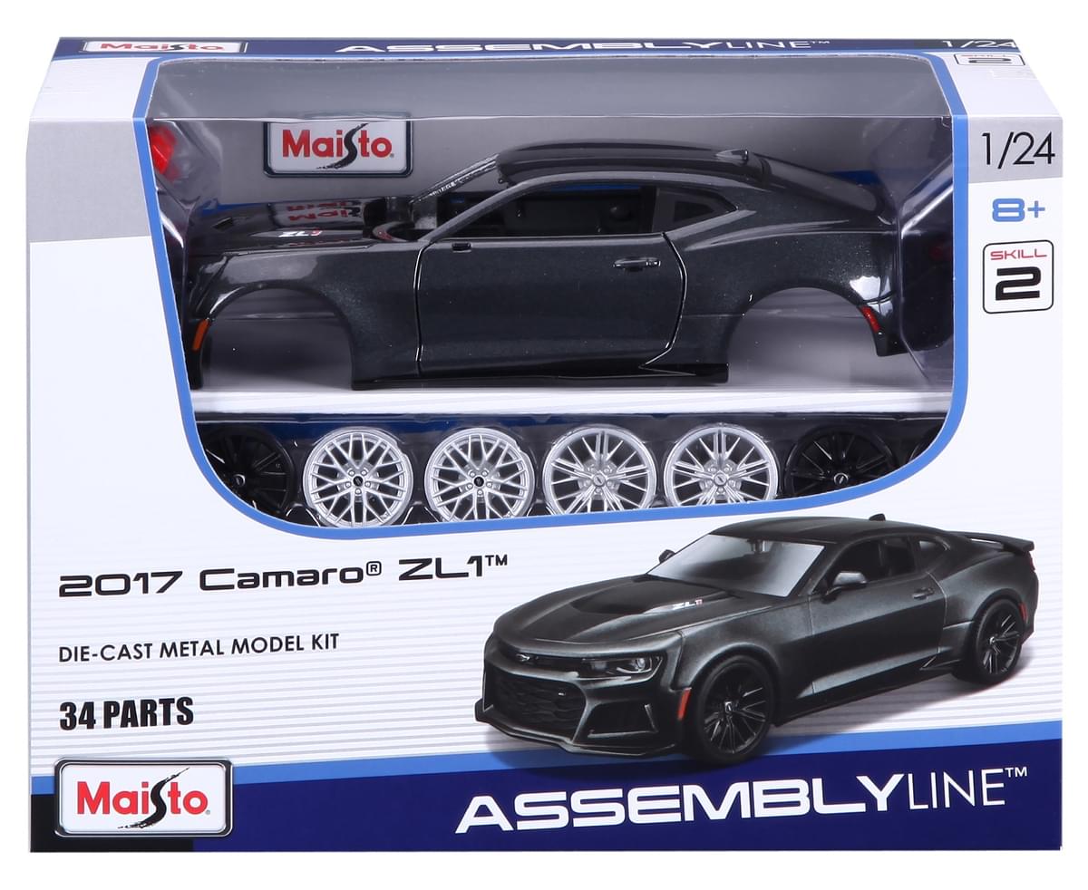 Maisto 1:24 2017 Camaro ZL1 Diecast Assembly Metal KIT Model Car Toy Gray Black 