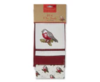 Cooksmart Christmas Red Robin Tea Towels