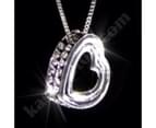 18K White Gold Gf Swarovski Crystal Love Heart Pendant Necklace Free Chain Bag 1