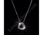 18K White Gold Gf Swarovski Crystal Love Heart Pendant Necklace Free Chain Bag 2
