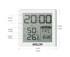BALDR Digital Square Alarm Clock Table Clock - White