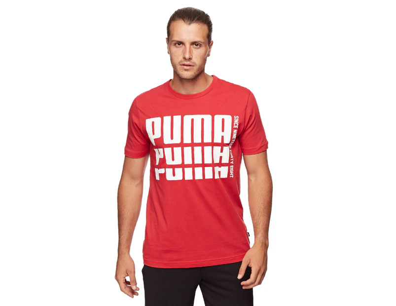 Puma Men's Rebel Bold Basic Tee - Ribbon Red