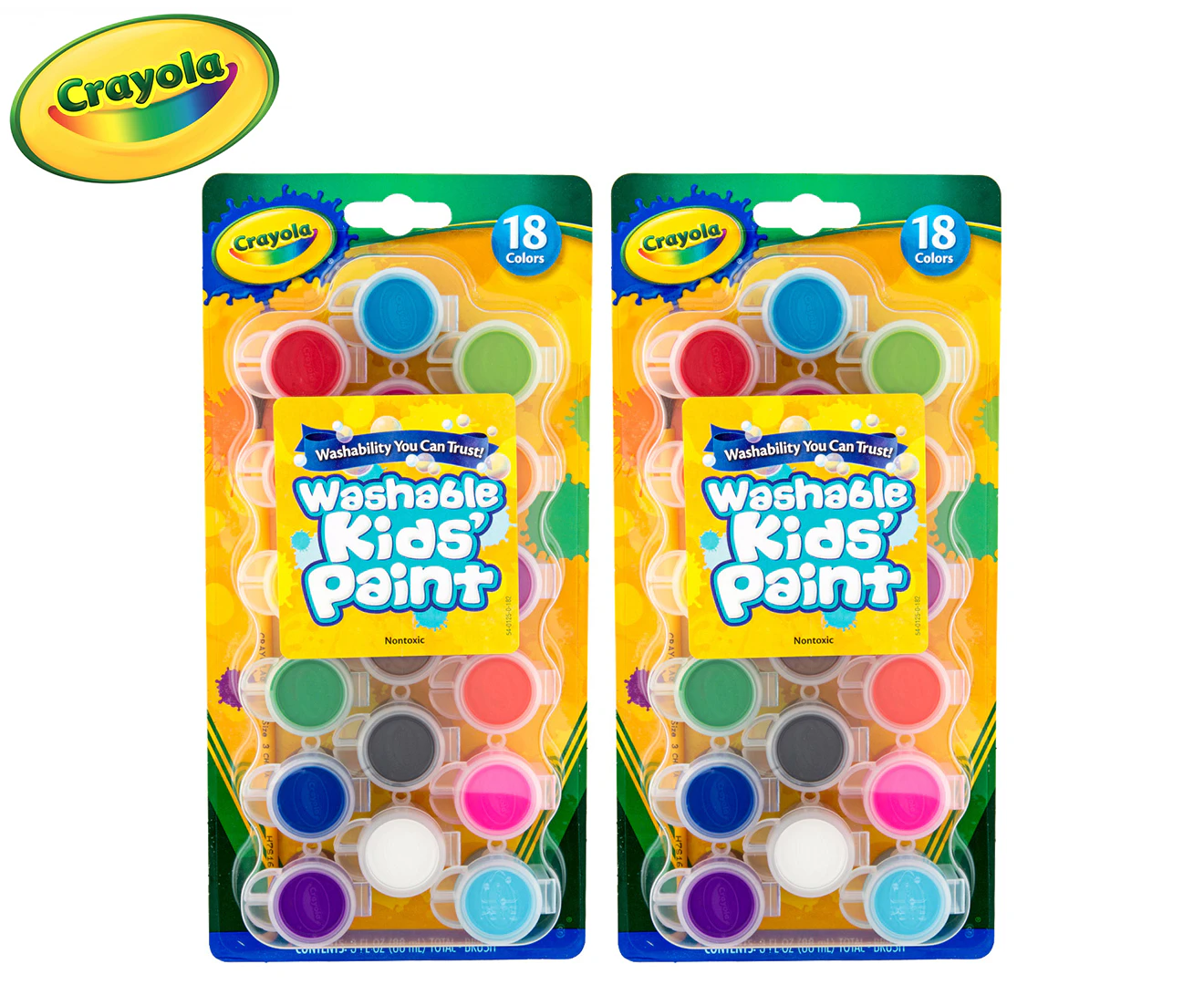 2 x Crayola Washable Kids' Paint 18-Pack