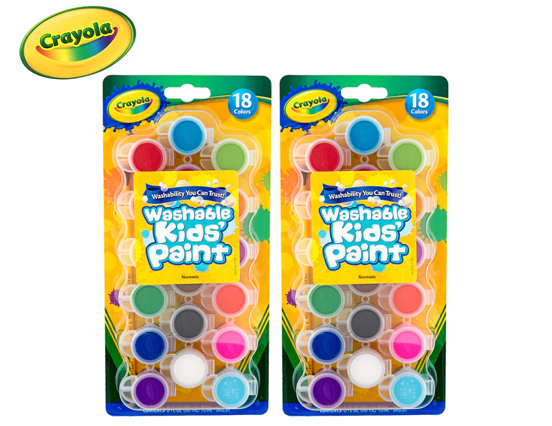 2 x Crayola Washable Kids' Paint 18-Pack