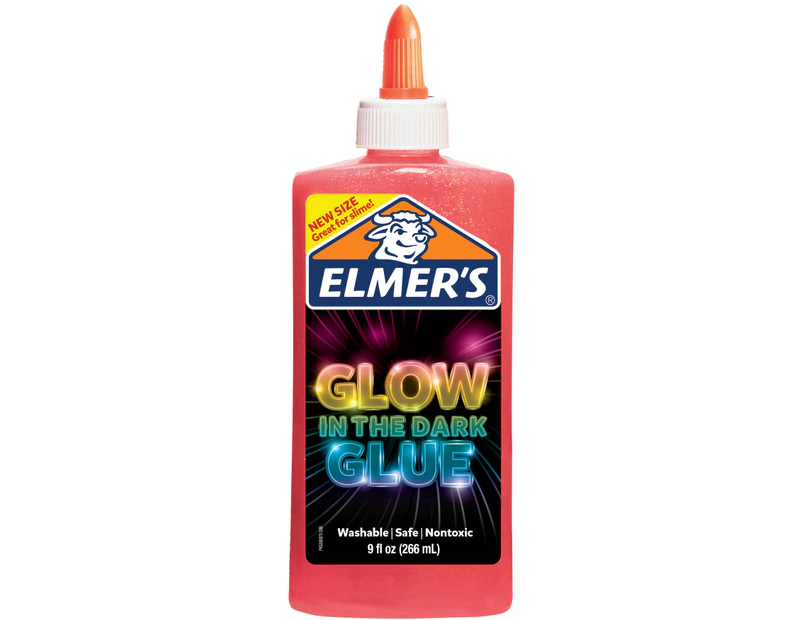 Elmers Glow In The Dark Liquid Glue 9Oz-Pink
