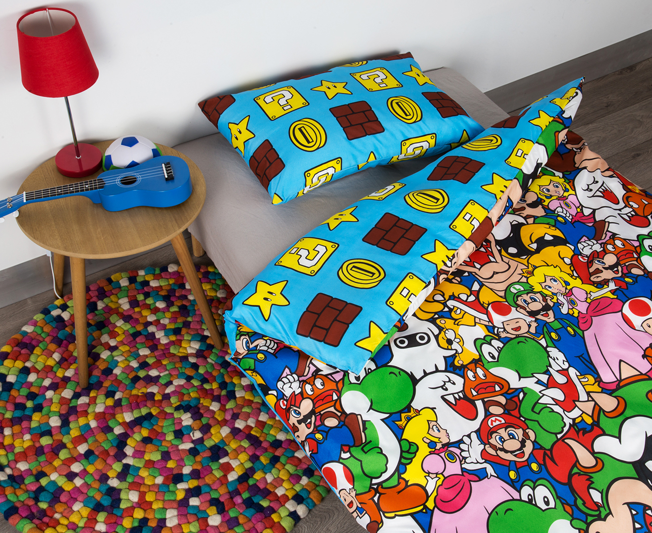 Super Mario Single Bed Duvet Cover Set - Sky Blue/Multi ...