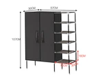 6-Tier Double Door Fabric Shoe Cabinet with Storage Rack