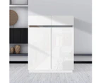 Wooden Mirror High Gloss Shoe Cabinet Rack Storage Organiser White
