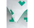 Linen House Deco Meta King Modern Graphic Print Reversible Quilt Cover Bedding Set Cotton - Green