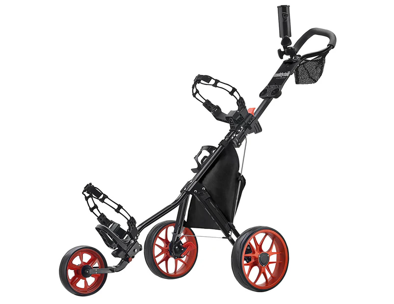 CaddyTek 11.5 v3 SuperLite Deluxe 3 Wheel Golf Buggy / Push Cart - Red