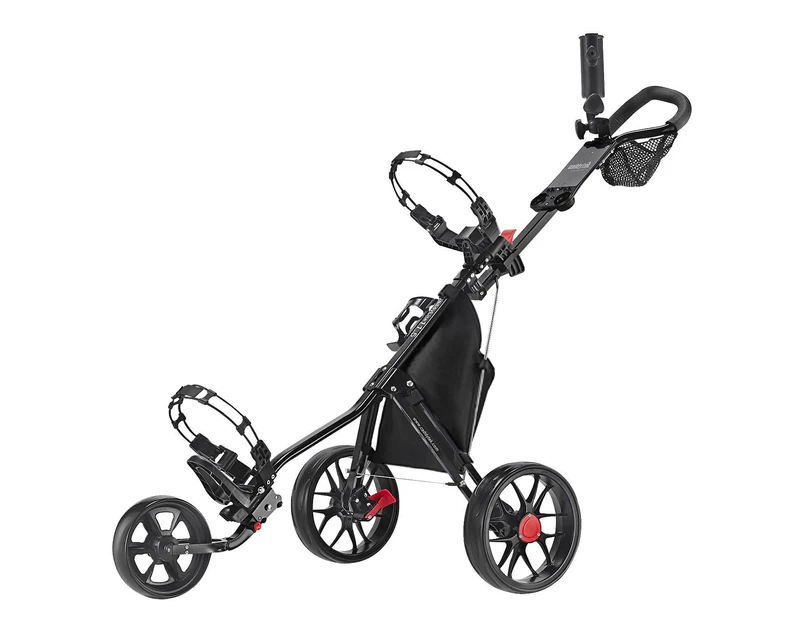 CaddyTek 11.5 v3 SuperLite Deluxe 3 Wheel Golf Buggy / Push Cart - Black