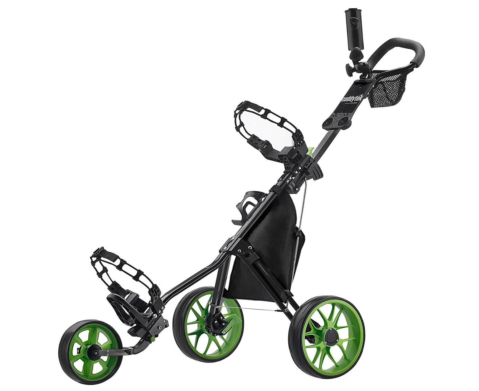 CaddyTek 11.5 v3 SuperLite Deluxe 3-Wheel Golf Buggy / Push Cart - Lime