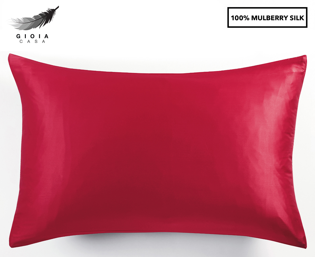 Gioia Casa Two-Sided 100% Mulberry Silk Pillowcase - Red | Catch.co.nz