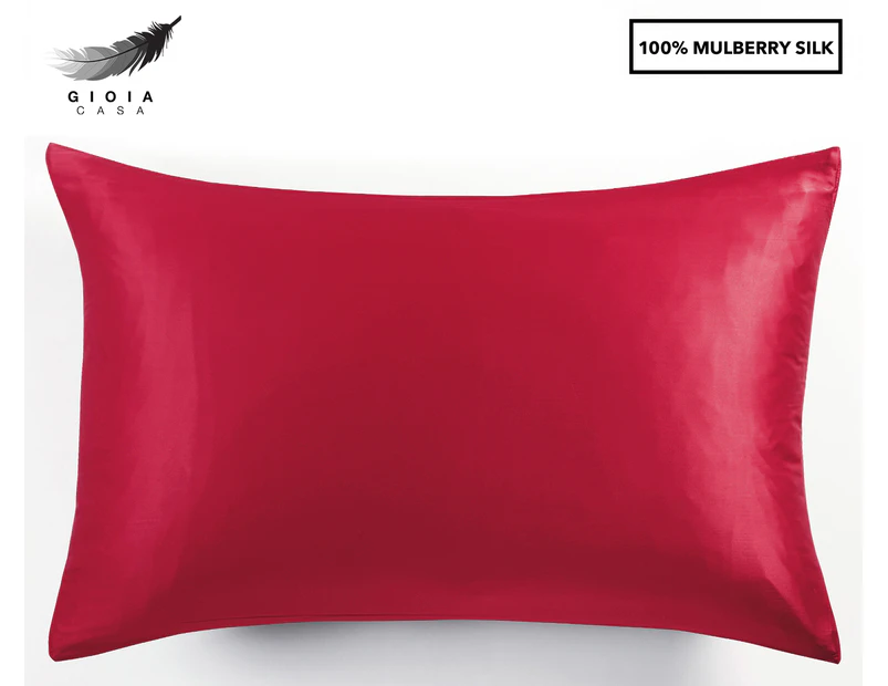 Gioia Casa Two-Sided 100% Mulberry Silk Pillowcase - Red