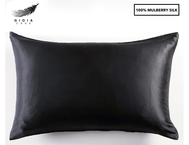 Gioia Casa Two-Sided 100% Mulberry Silk Pillowcase - Black