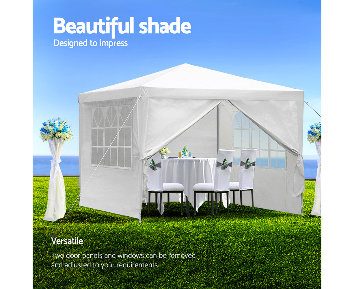 Instahut Gazebo 3x3 Outdoor Marquee Gazebos Wedding Camping Tent 4 panel