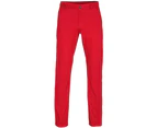 Outdoor Look Mens Groves Classic Casual Soft Chino Trousers - CherryRed