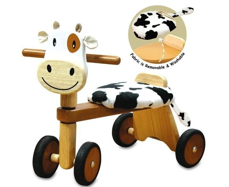 Im Toy 49cm Wood Paddie Rider Calfie Kids/Children 4-Wheel Ride-On Toy 12m+