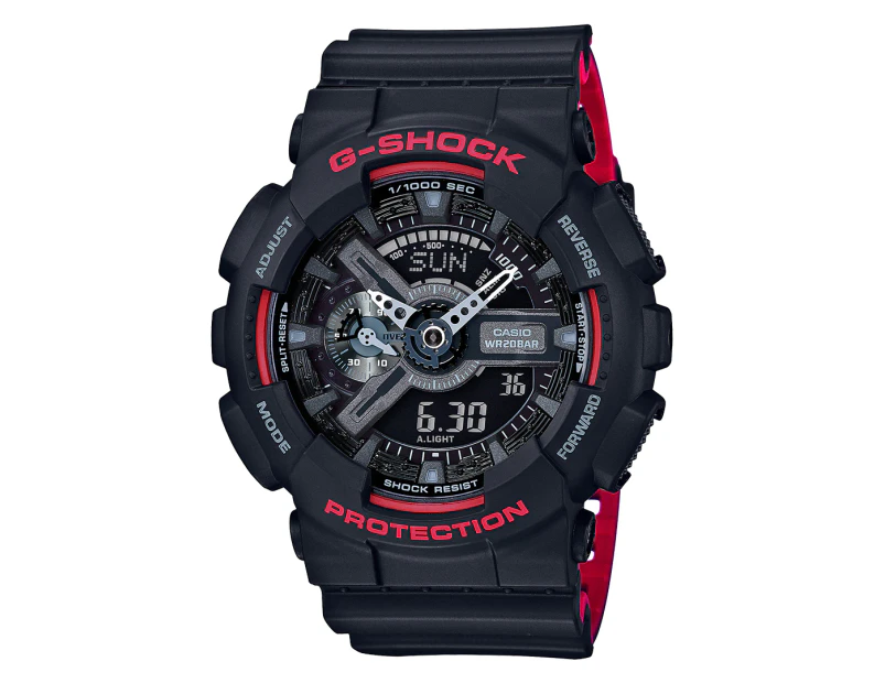 Casio G-Shock Men's 55mm GA110HR-1A Analogue-Digital Resin Watch - Black/Red