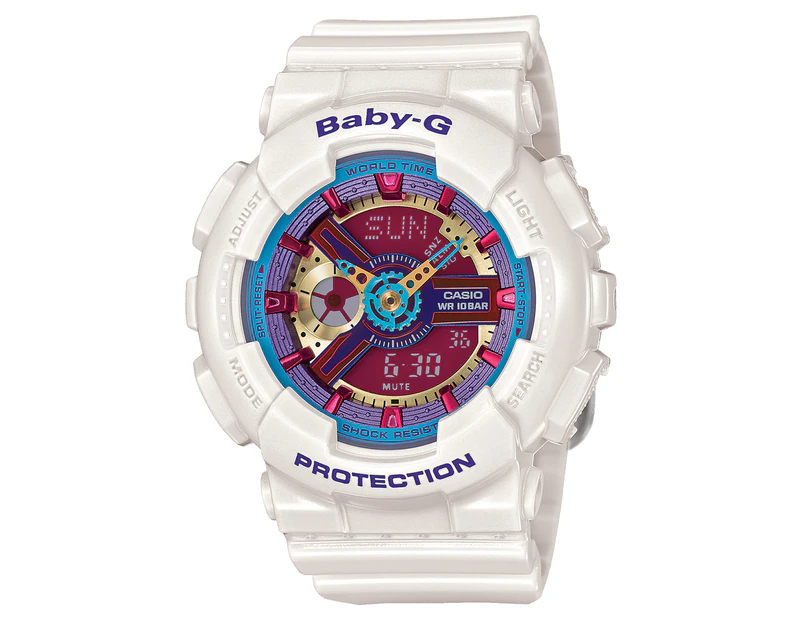 Casio Baby-G Women's 43mm BA112-7A Resin Watch - White/Pink
