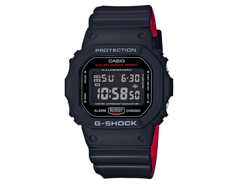 Casio G-Shock Men's 42mm DW5600HR-1A Digital Resin Watch - Black/Red