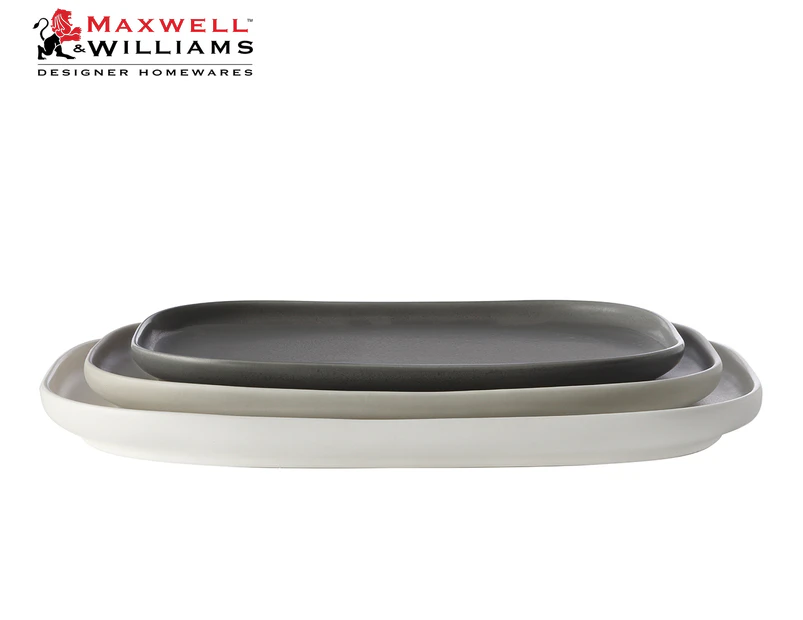 Maxwell & Williams Elemental 3-Piece Rectangle Platter Set - Multi