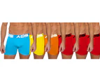 AQS - Men's Boxers Pack of 6 - Orange, Blue, Yellow + Red, Red, Red