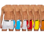AQS - Men's Boxers Pack of 6 - White, Blue, White + Red, Yellow, Orange
