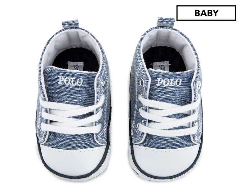 Polo Ralph Lauren Baby Hamptyn Hi Top Sneaker - Light Blue Chambray
