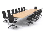 San Fran - Executive Boardroom Table Rectangle Chrome Legs [4800L x 1200W] - Maple