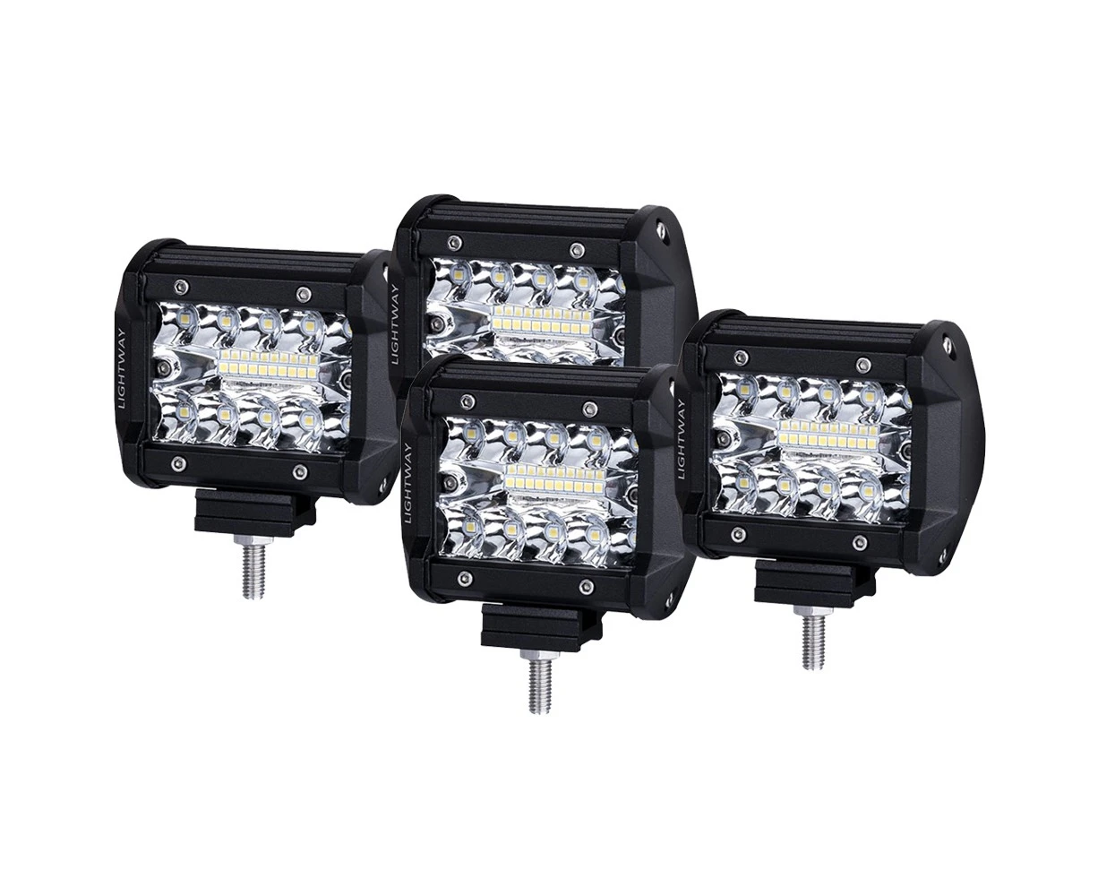 4x 4 inch CREE LED Work Light Bar Spot Flood OffRoad Driving 4WD 4x4 Reverse