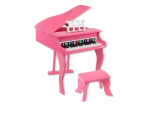 Kids Wooden Pretend Musical Toy Baby Children Grand Toy Mini 30 Keys Piano Pink