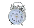 Pearl Double Bell Mechanical, Alarm Clock - Silver - 10x7cm